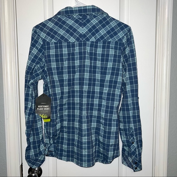 REI Co-op Northway Blue Plaid Shirt Women's Size Small - Picture 8 of 8